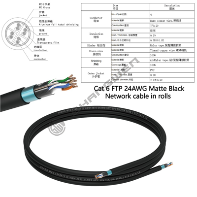 Cat6 FTP 24AWG Matte Black(Cross Separator)Basic version